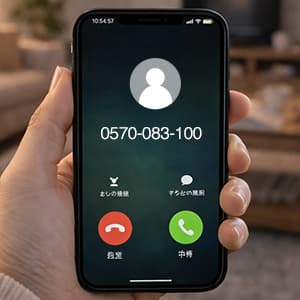 「0570083100」はゆめカードから着信